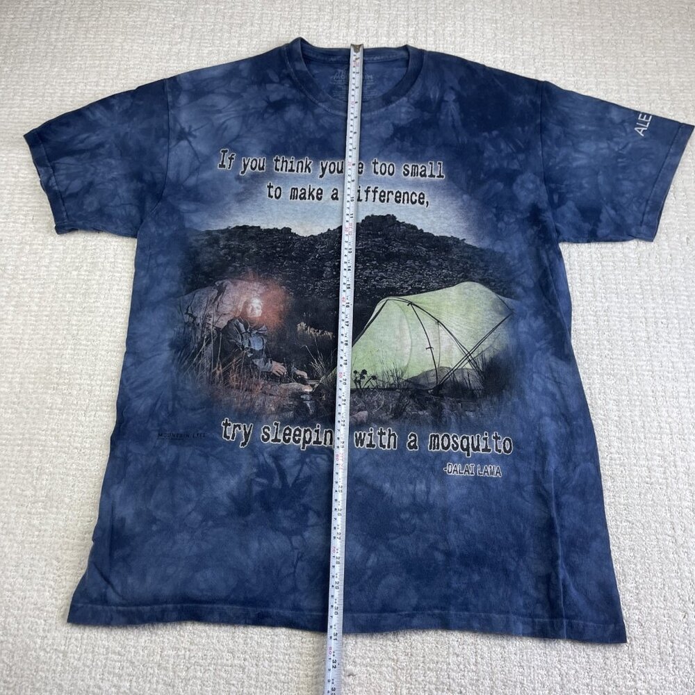 Y2K The Mountain T Shirt Mens L Blue Thru Hiking Backpacking Mosquito Dalai Lama - Picture 11 of 16